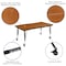 Flash Furniture Oval 47.5 W, 76 L, 25 H, Chrome, Laminate, Particleboard, Plastic, Steel, Wood Grain XU-GRP-12CH-A3048CON-48-OAK-T-P-CAS-GG - alternate 6